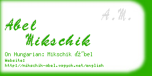 abel mikschik business card